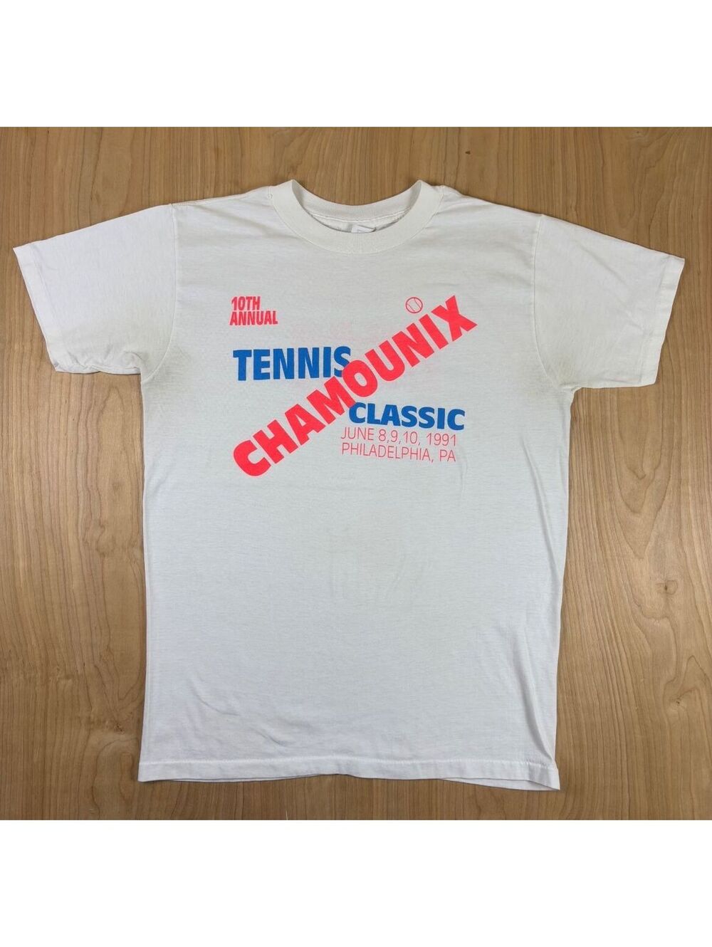 Vintage 1991 Chamounix Tennis Classic tshirt Single Stitch Philadelphia PA